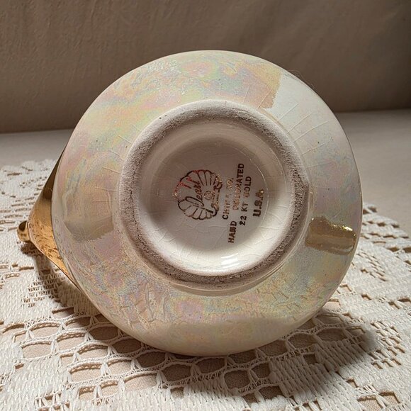 Vintage Fine China Tea Set With 22 K Gold Trim - Includes Teapot Creamer & Sugar - Picture 10 of 12